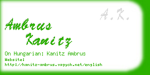 ambrus kanitz business card